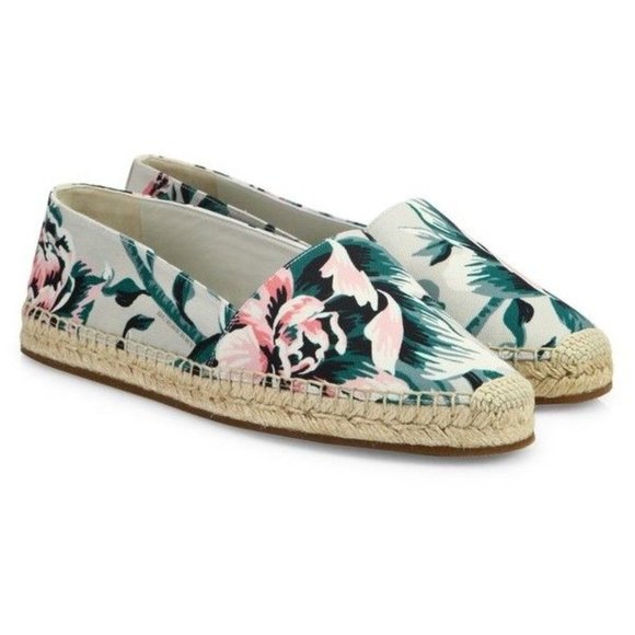 NIB Burberry Peony Rose Print Canvas Espadrilles - Picture 10 of 15